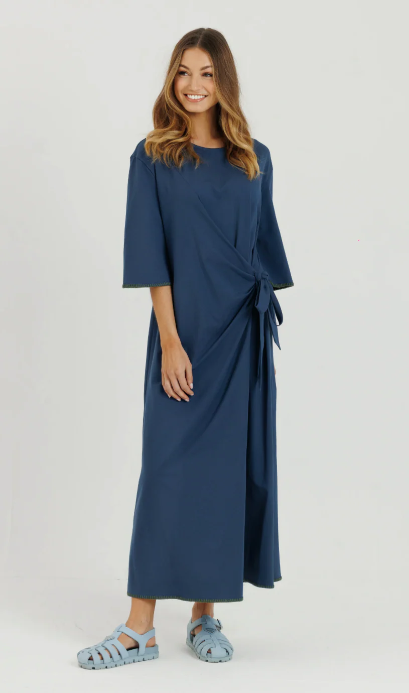 Loup- Cotton Stitch Dress Navy