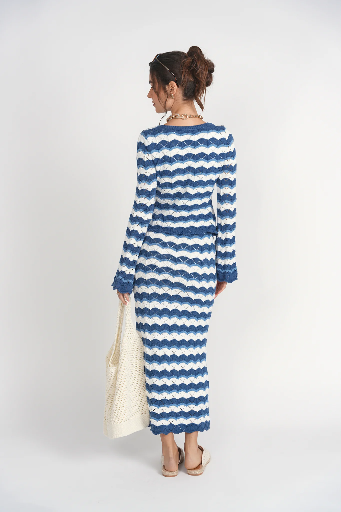 Making Waves Crochet Skirt- Blue - Image 3