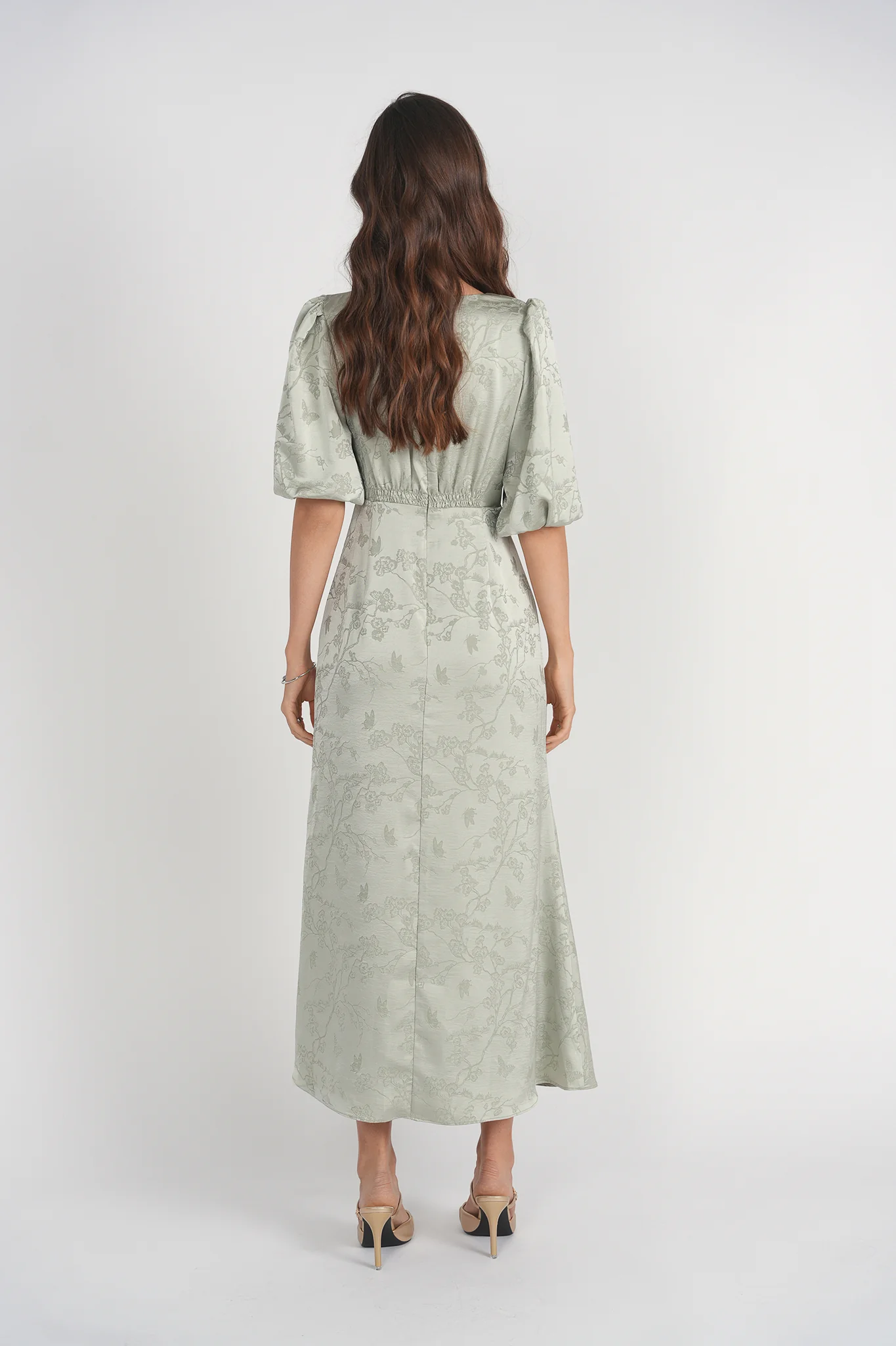 Marlo Dress- Mint Jacquard - Image 4
