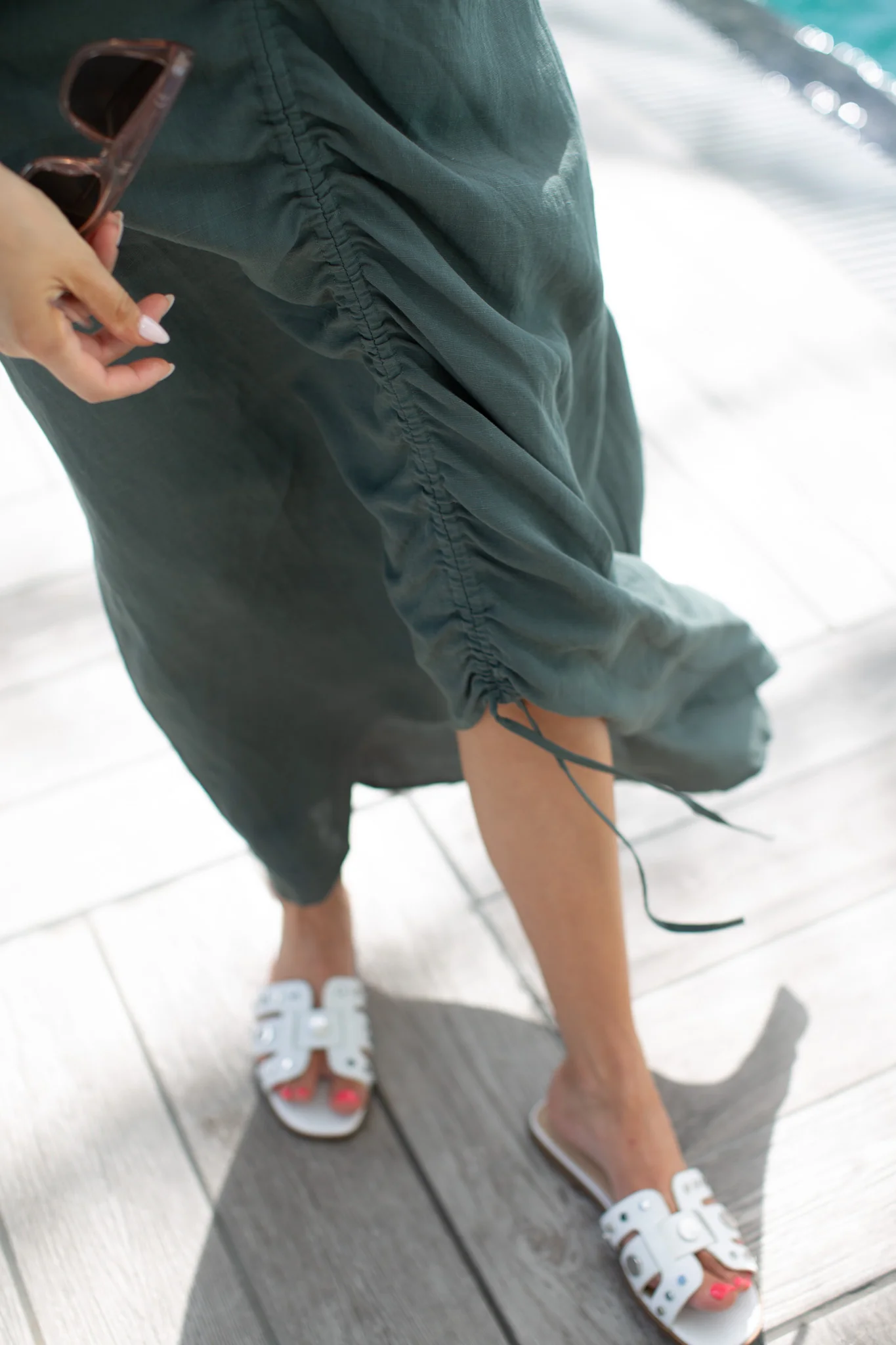 Kimono Style Dress- Green - Image 3