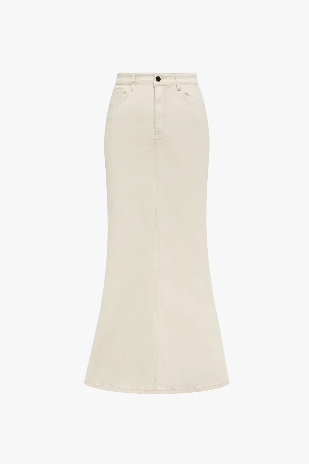 Mermaid Denim Maxi Skirt- Cream - Image 3