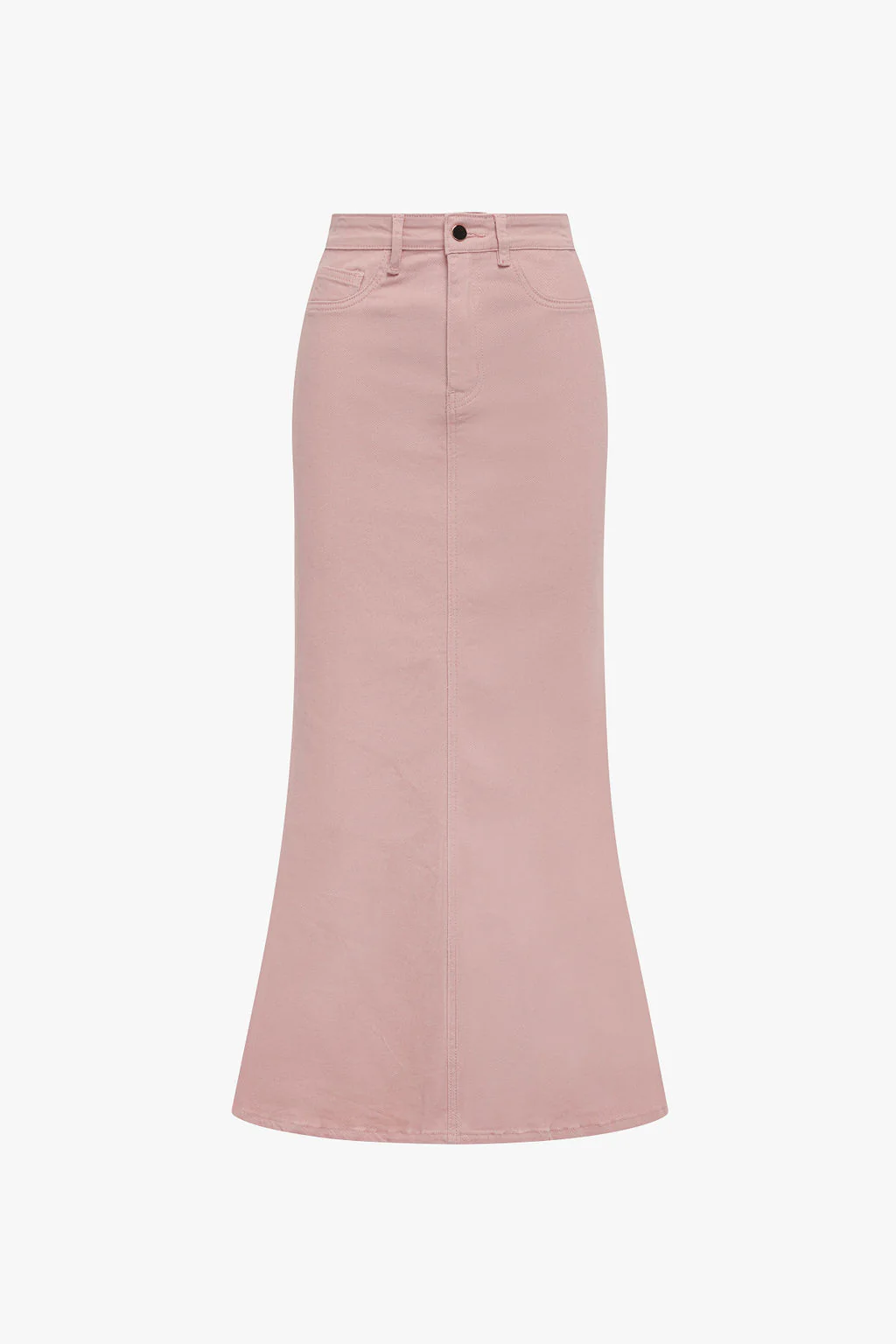 Mermaid Denim Maxi Skirt- Peachy Pink - Image 2