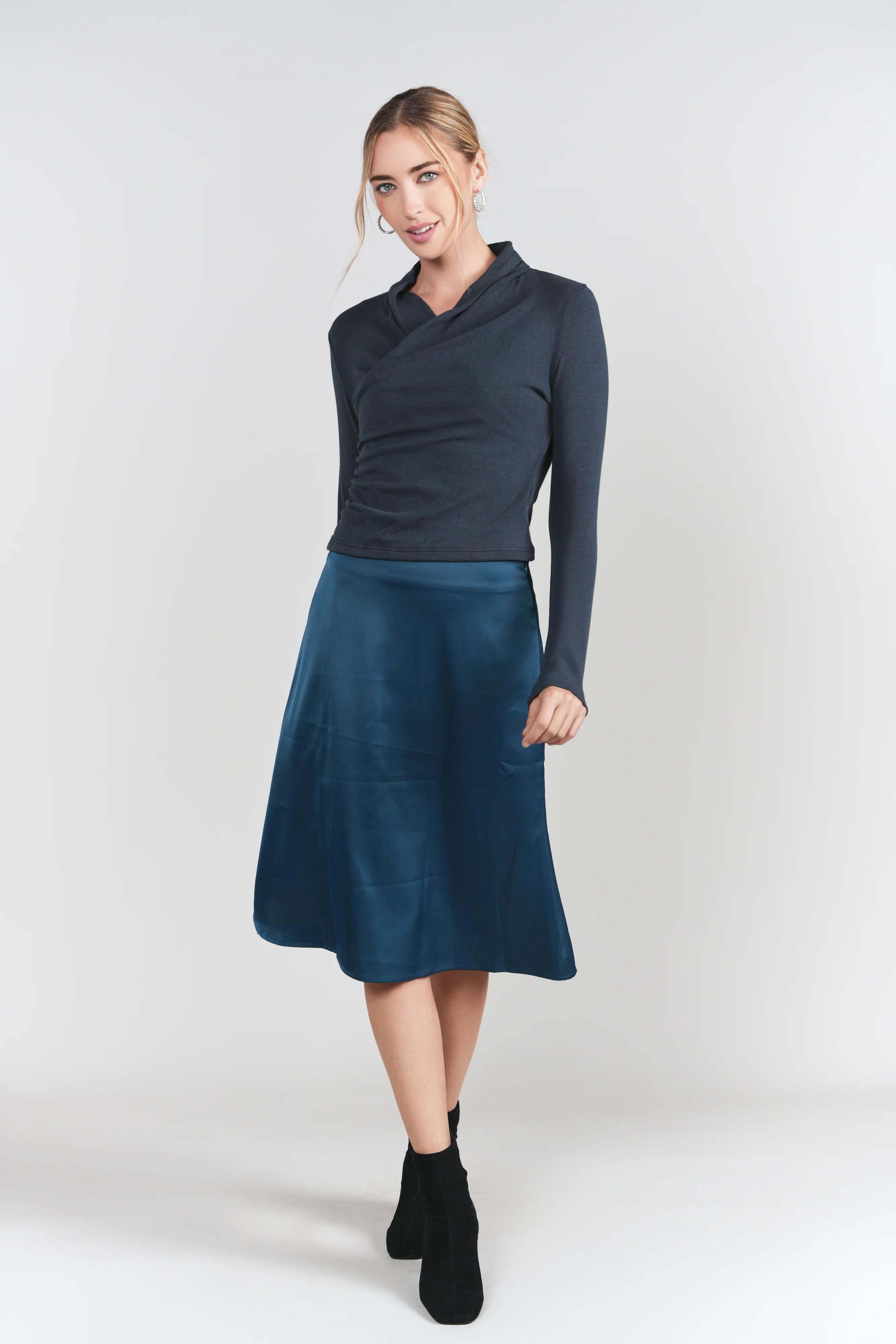Naomie Slip Skirt 23"- Teal - Image 2