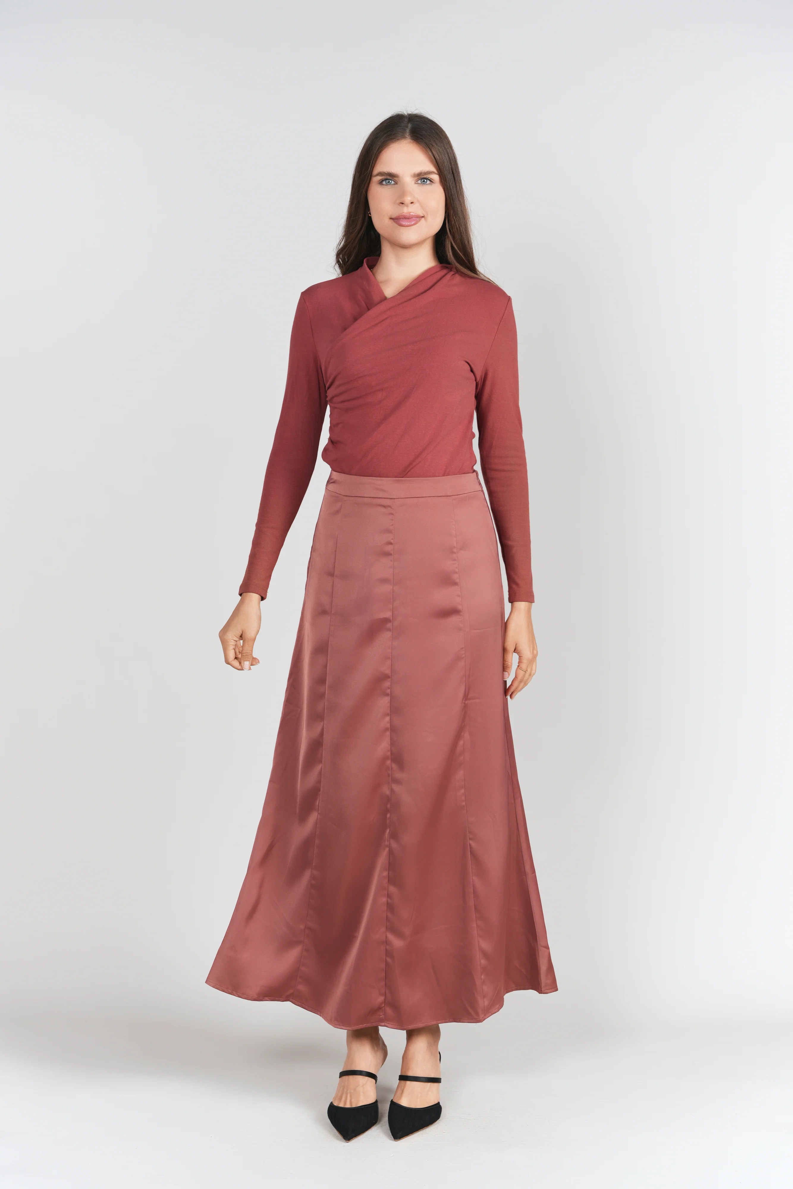 Paneled Slip Skirt Maxi- Spice - Image 2