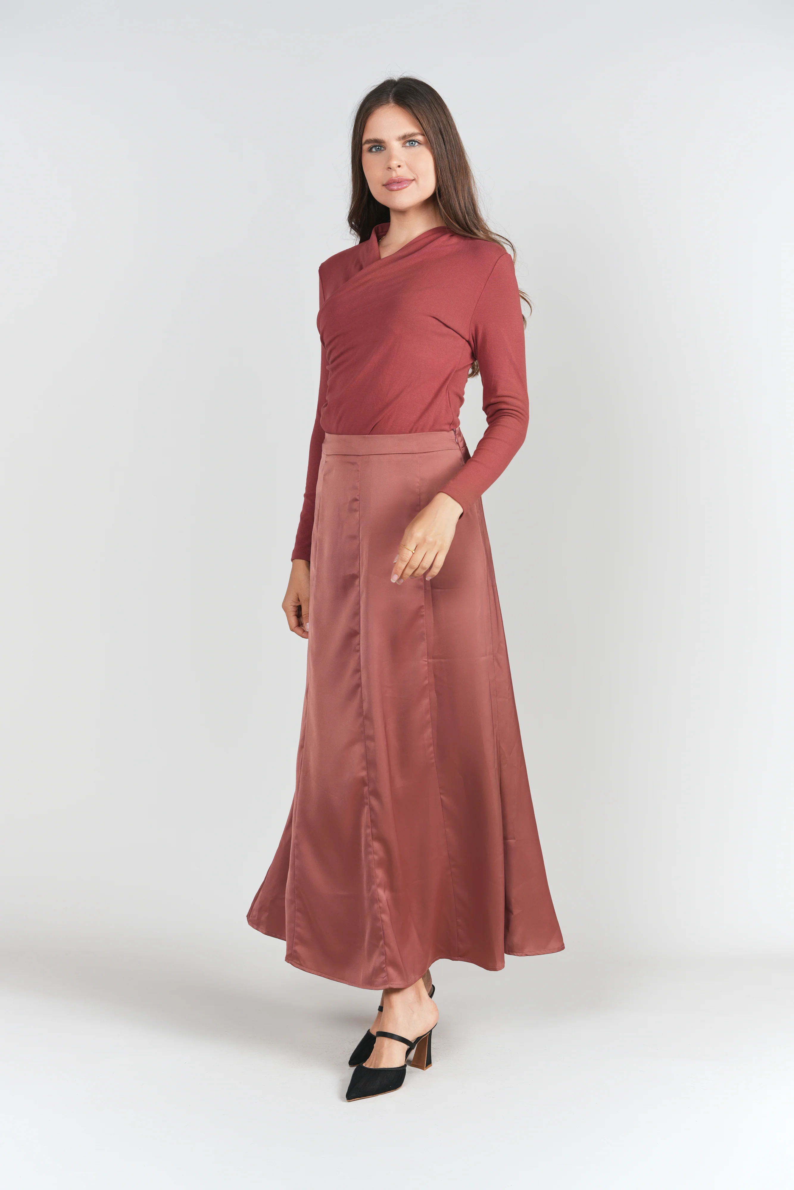 Paneled Slip Skirt Maxi- Spice - Image 3