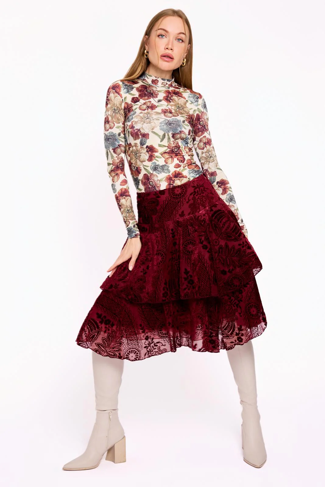 The Alice Skirt- Burgundy