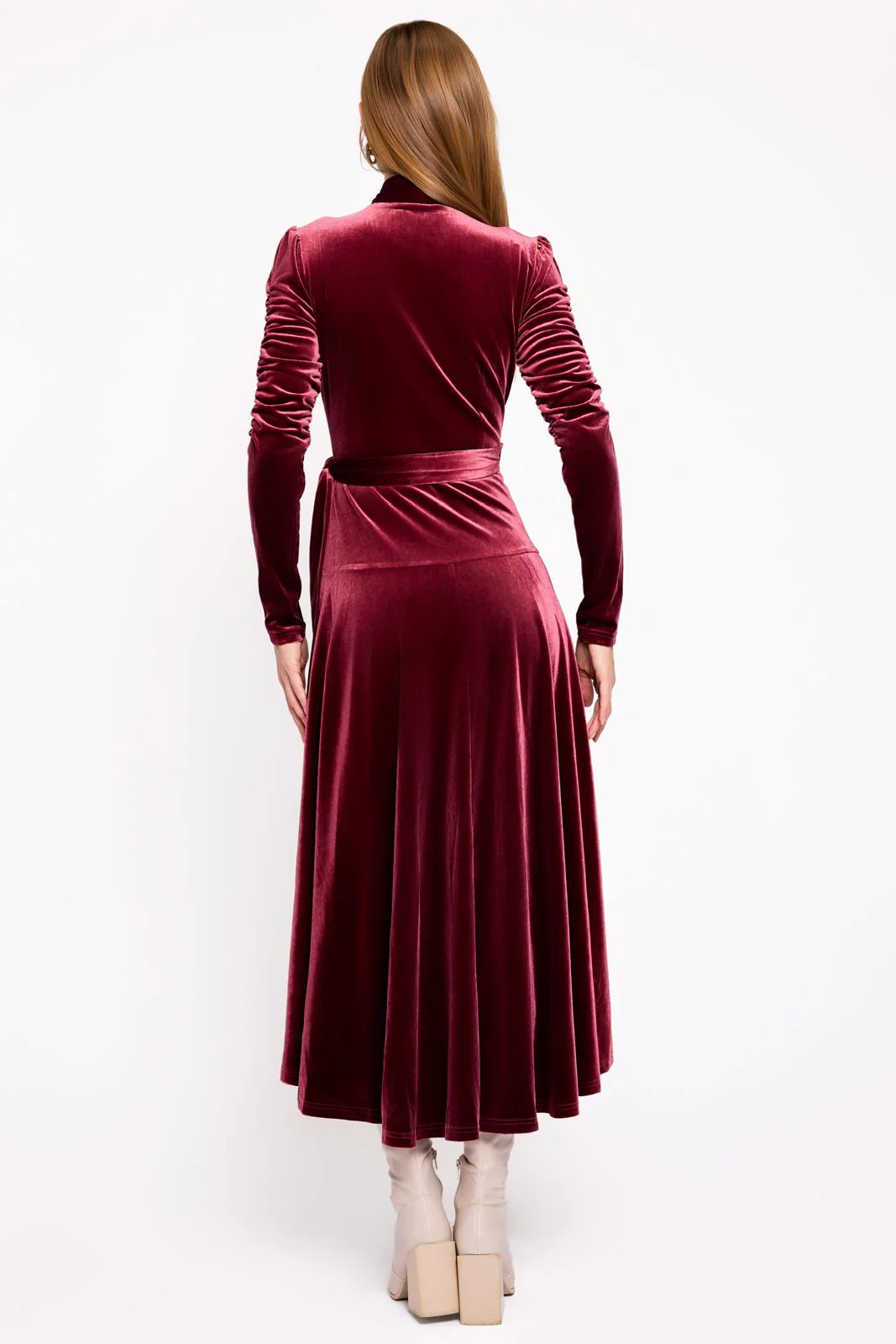 The Vivienne Wrap- Wine Velour - Image 2