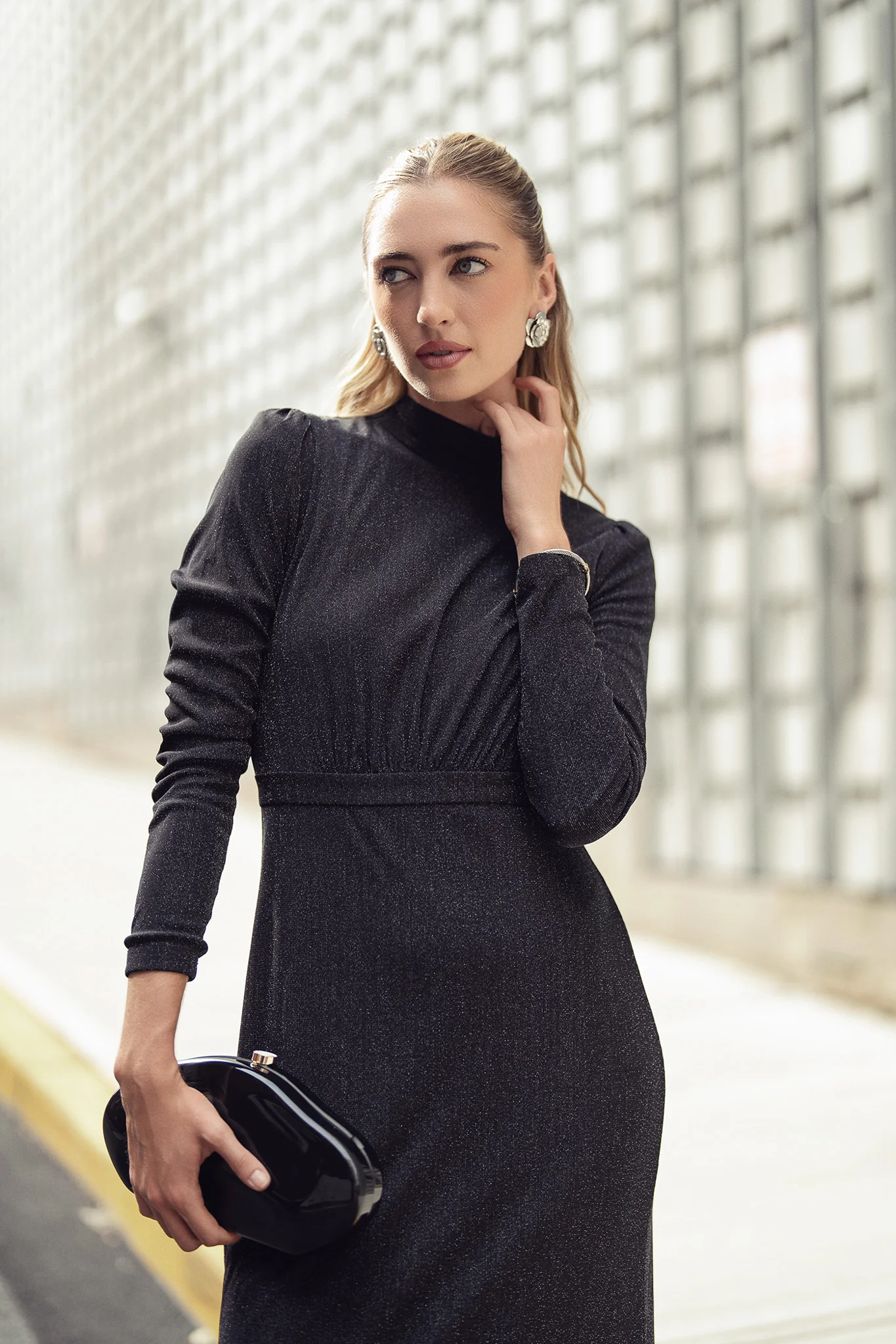 Olivia Midi- Black Shimmer - Image 2