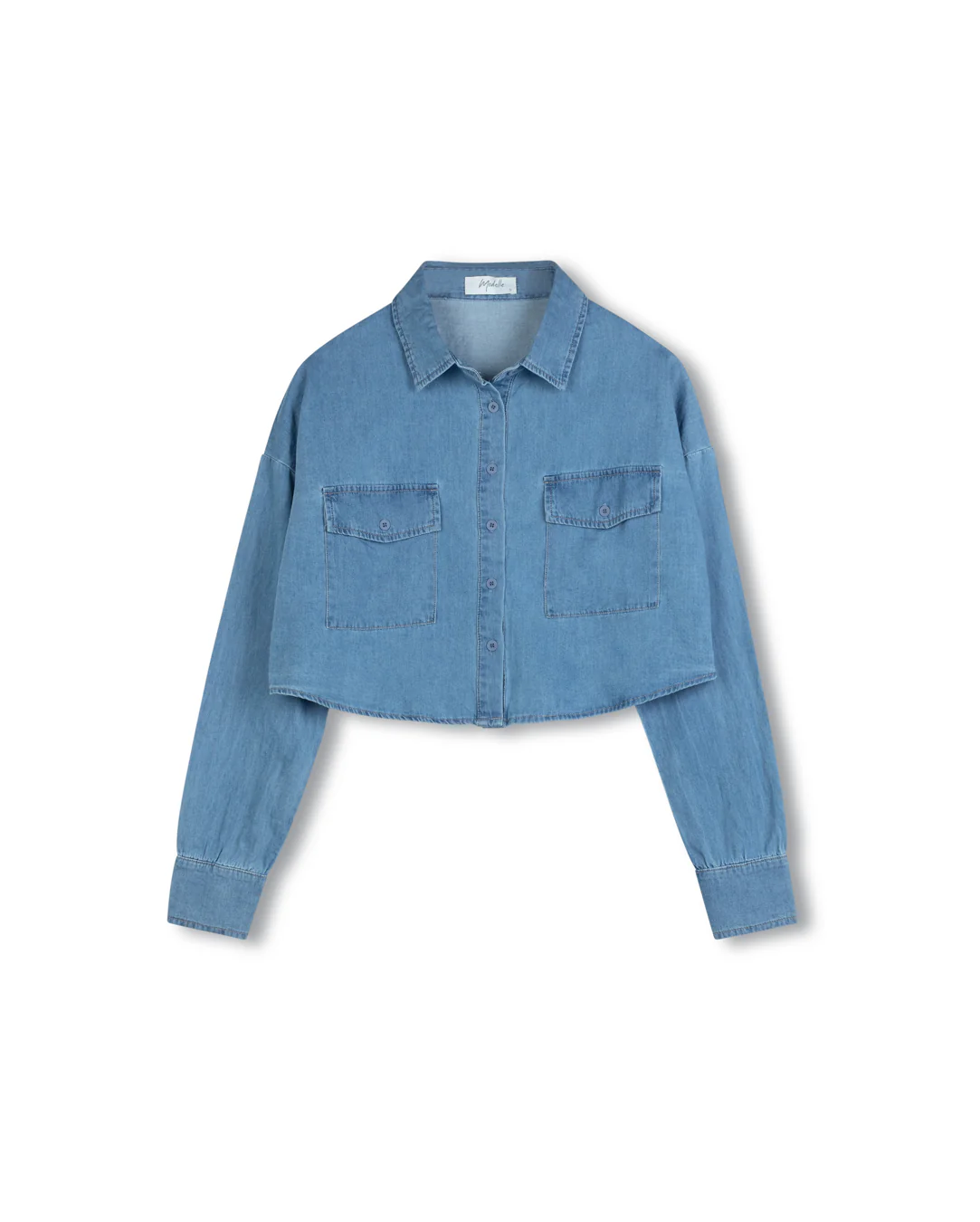 Otis Cropped Denim Shacket- Denim