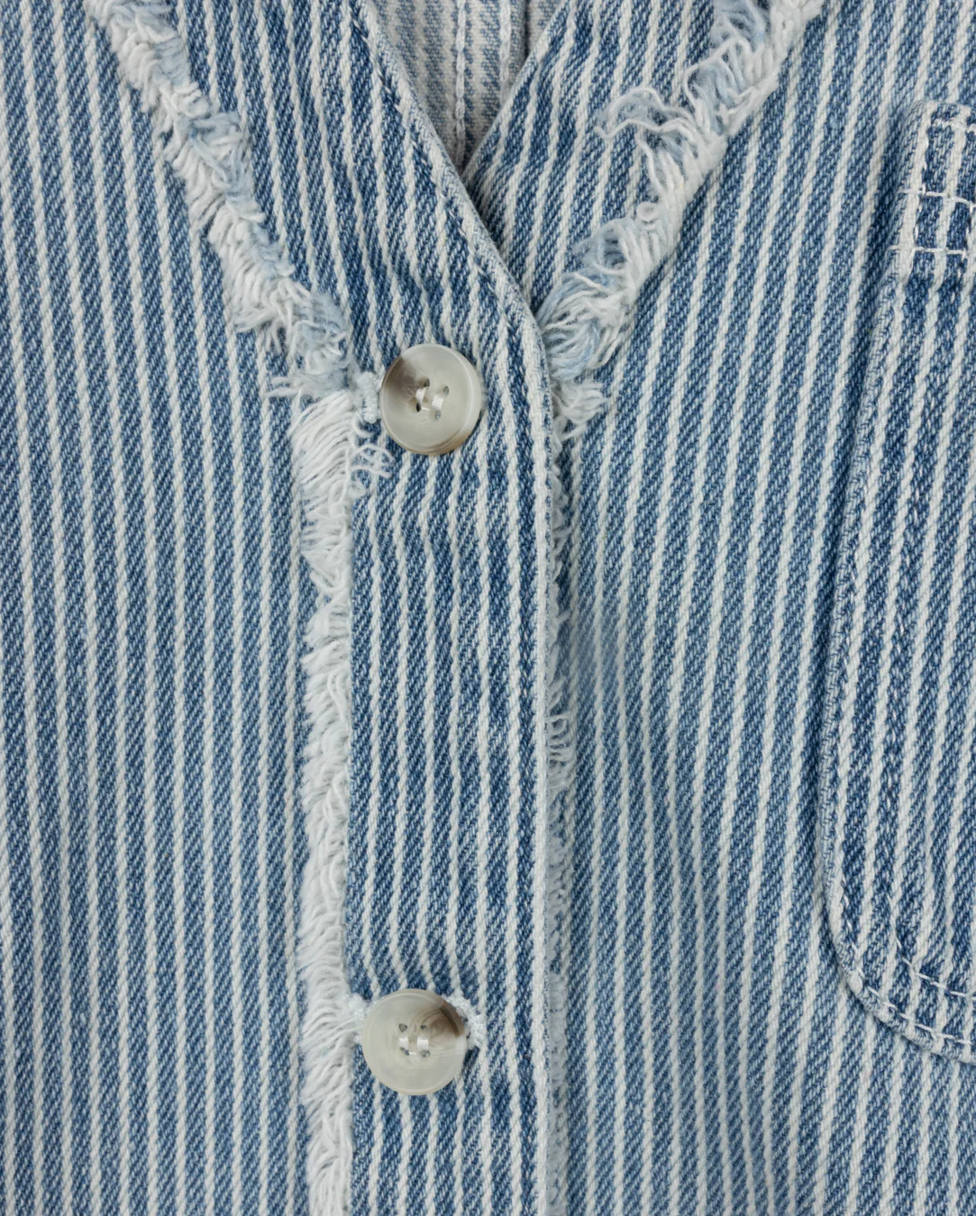 Patch Stripe Vest- Denim - Image 3