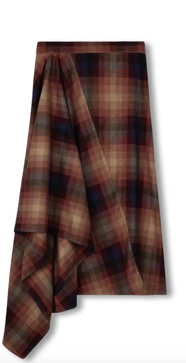 Plaid Side Ruffle Skirt