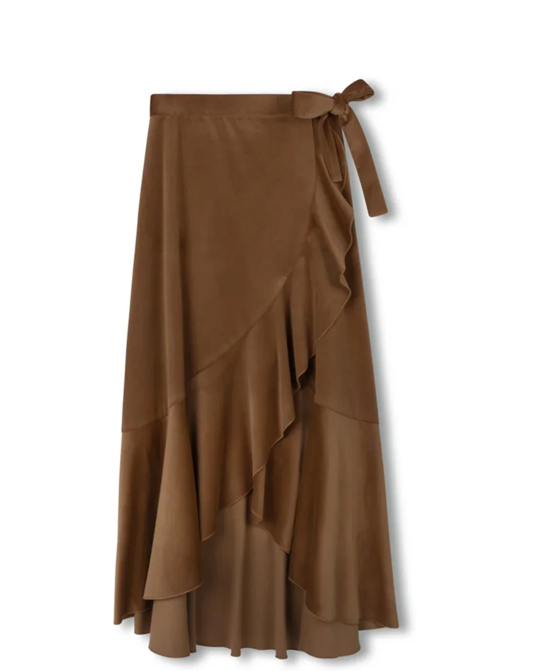 Plaid Wrap Skirt- Brown