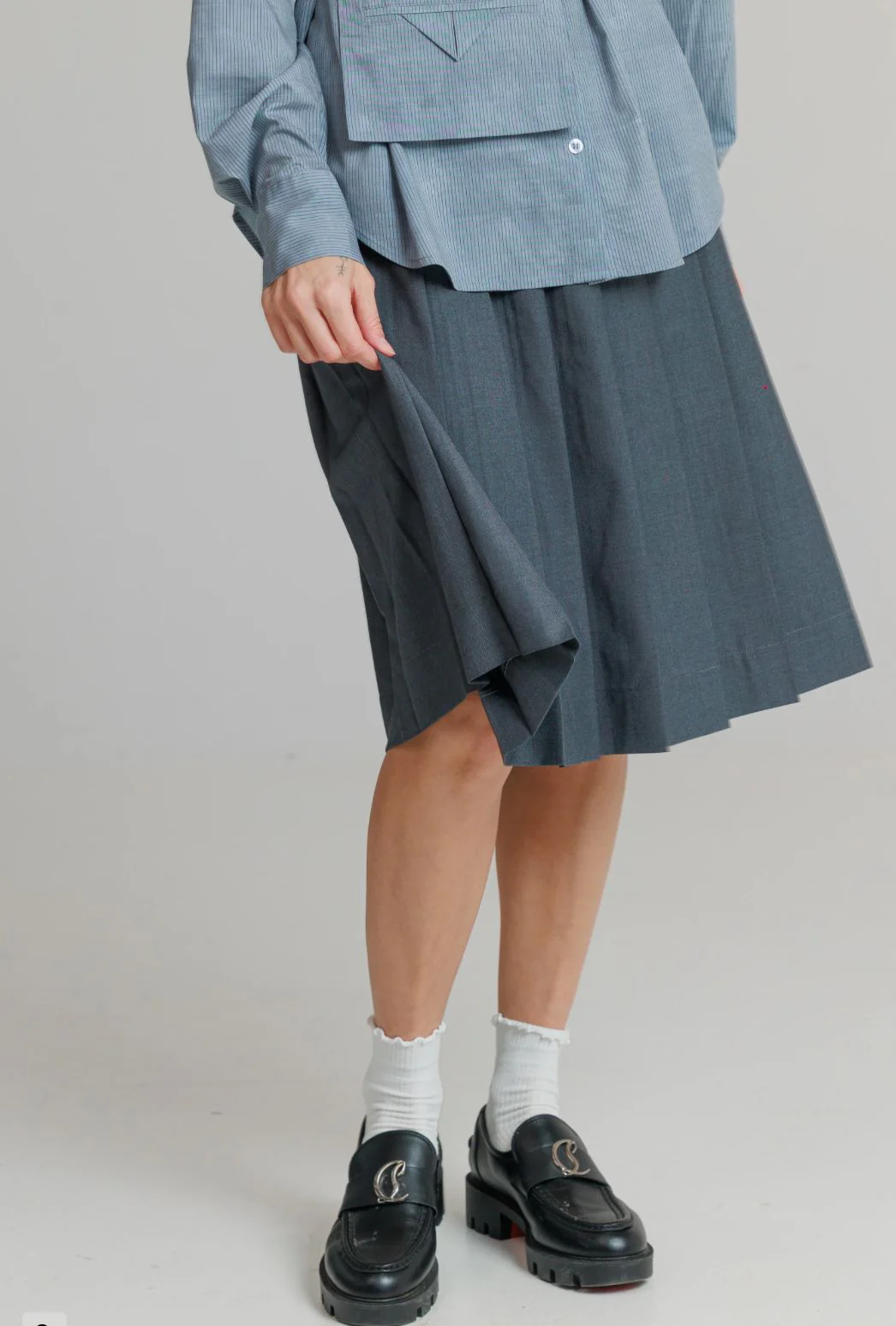 Pleated Skirt- Grey - Image 2