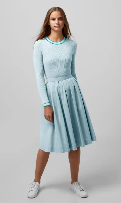 Pleated Skirt- Sky Blue - Image 2