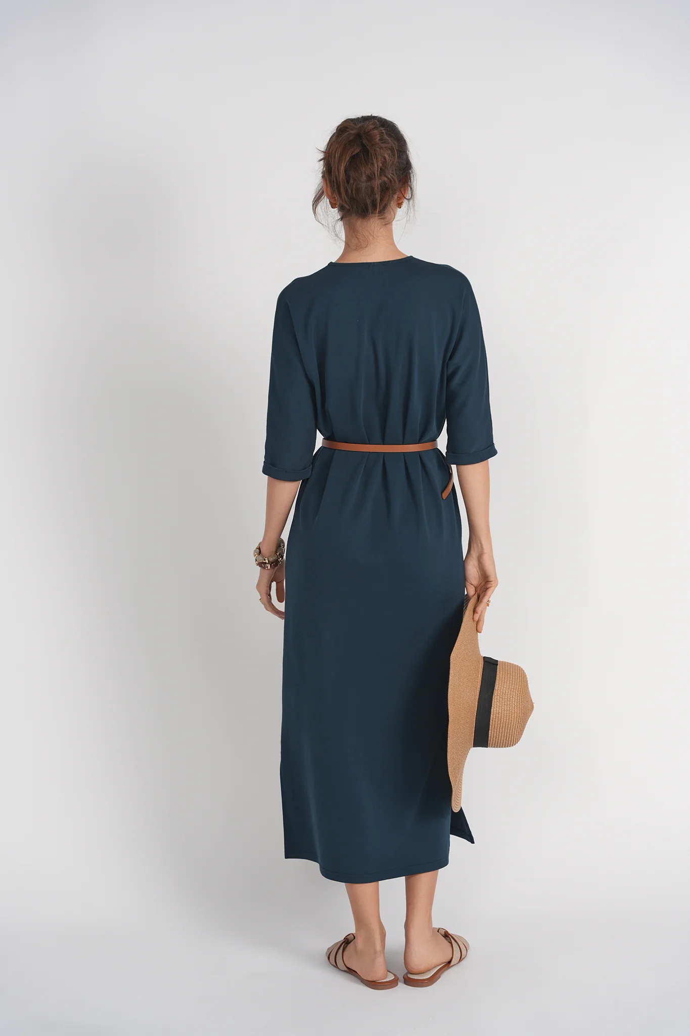 Pocket T-shirt Dress- Indigo - Image 4