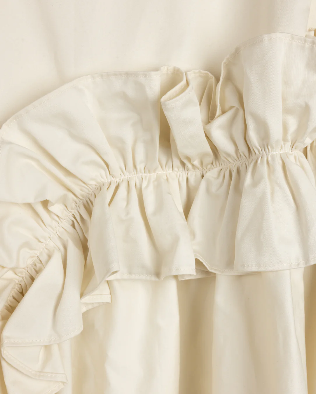 Poplin Detailed Double Belted Skirt- Cream - Image 3