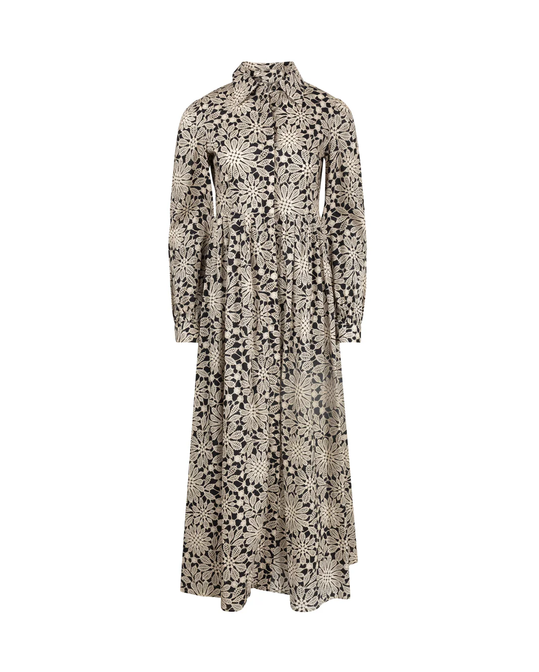 Poplin Floral Pleat Dress- Floral