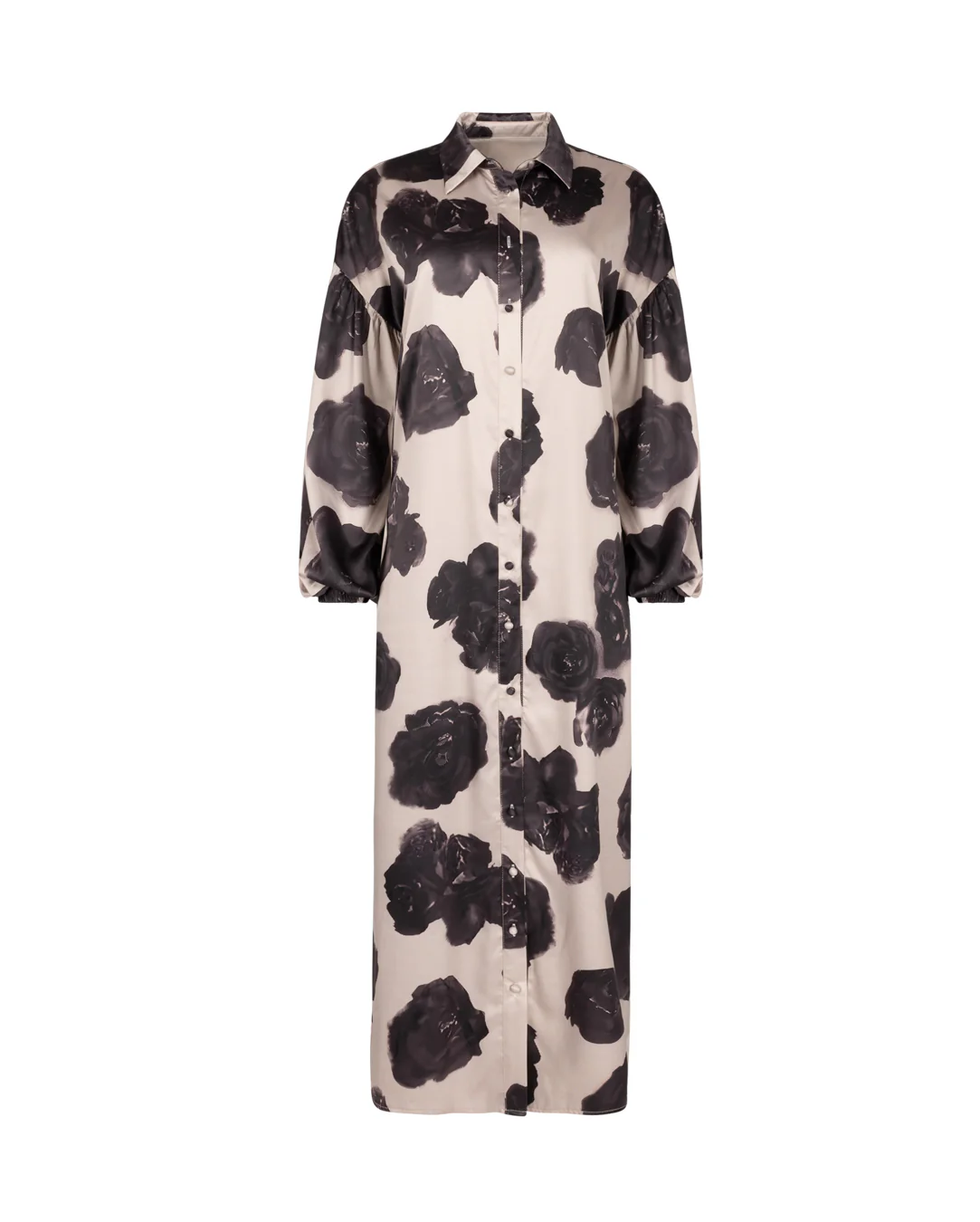 Printed Silk Shirtdress- Multi