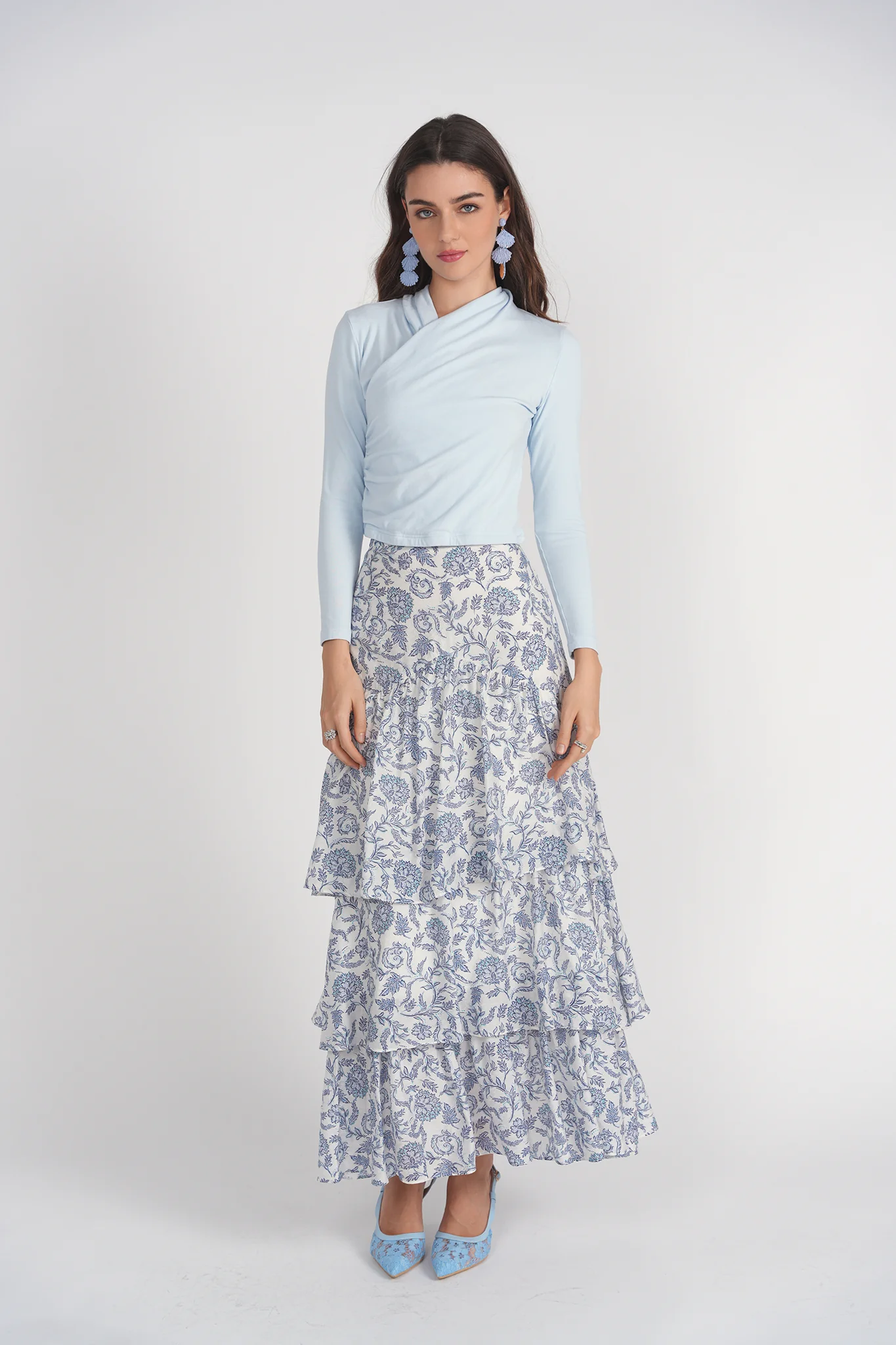 Ruffles Skirt- Turkish Blue - Image 3