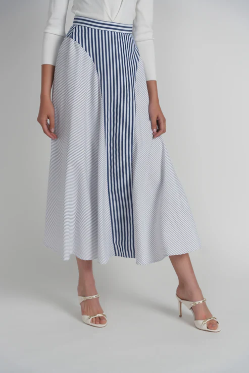 Samos Skirt- Blue Stripe