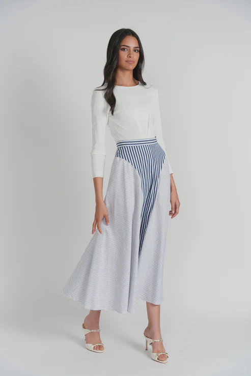 Samos Skirt- Blue Stripe - Image 2