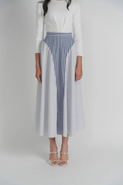 Samos Skirt- Blue Stripe - Image 4
