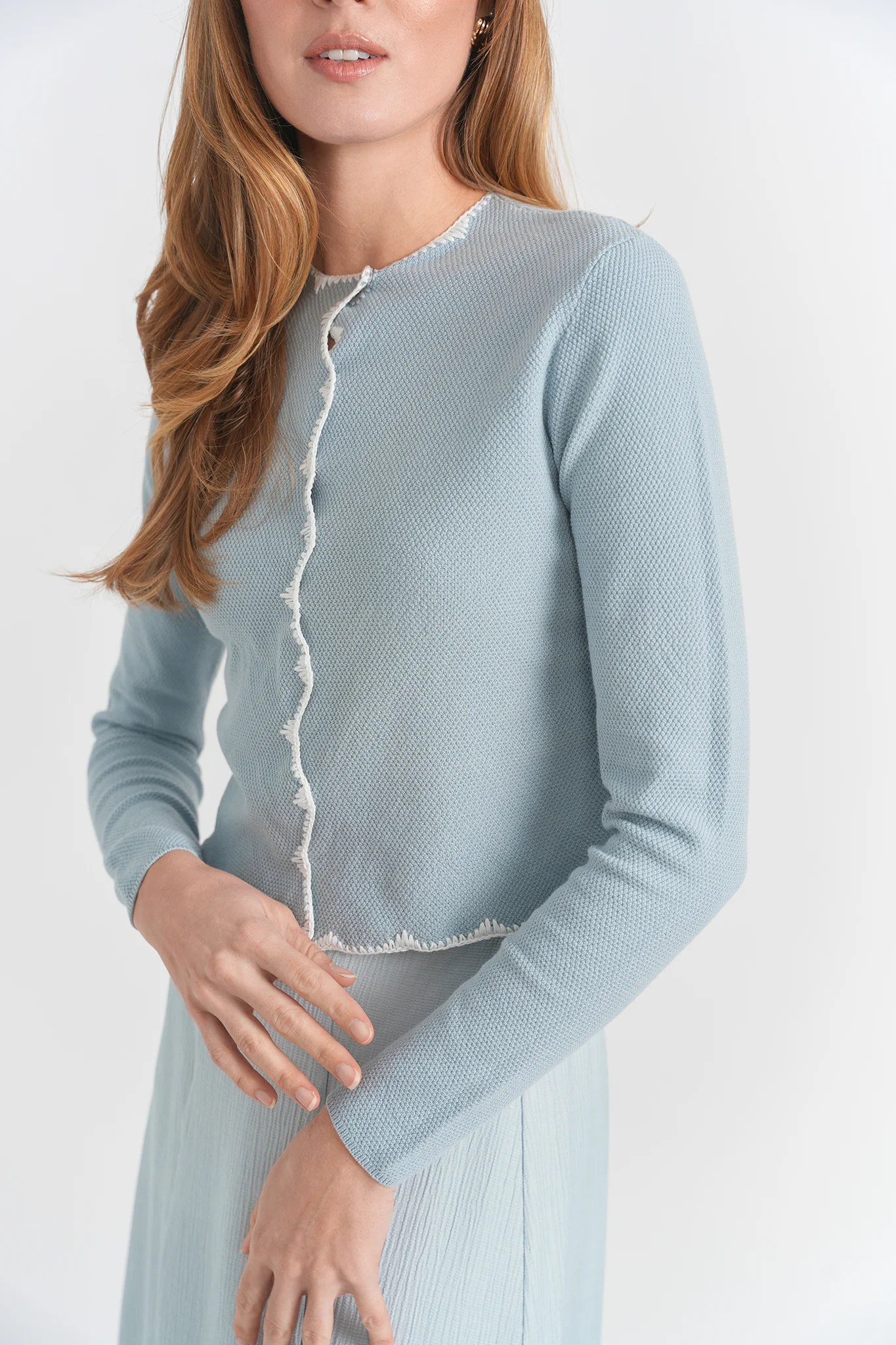 Ladies Cardigan- Dusty Blue