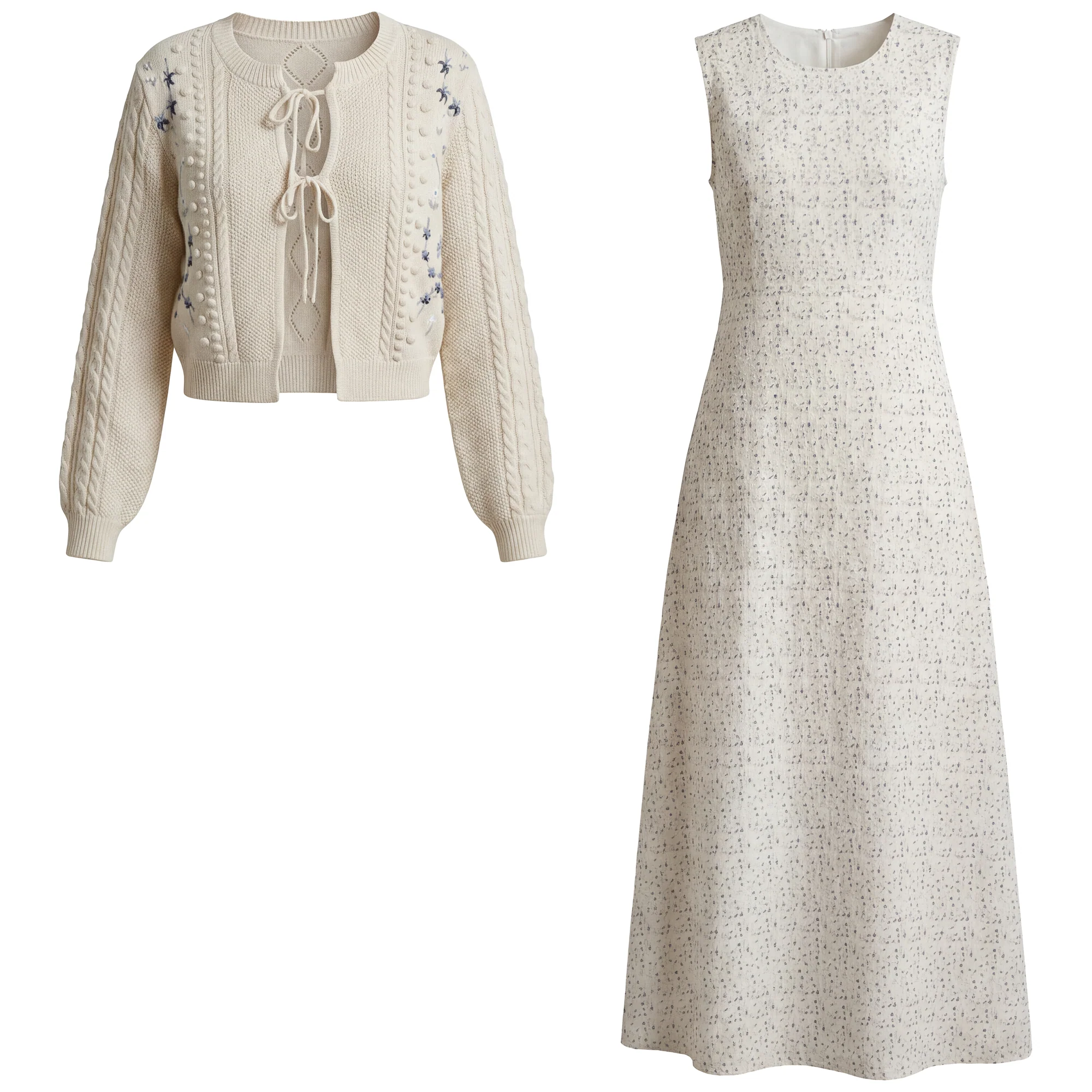 2pc Ladies Set Off- White/Blue - Image 2