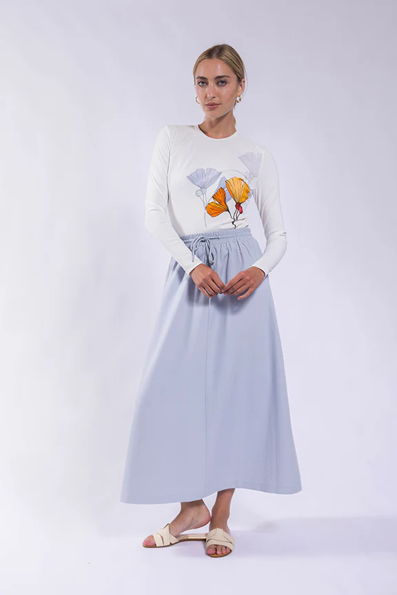 Shadow Flower Tee- Ivory