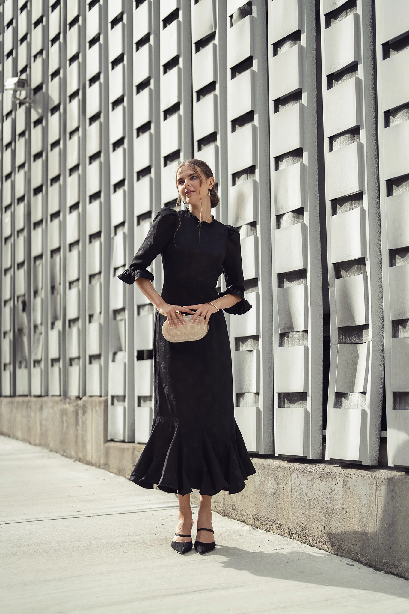 Shiri Dress- Black Jacquard