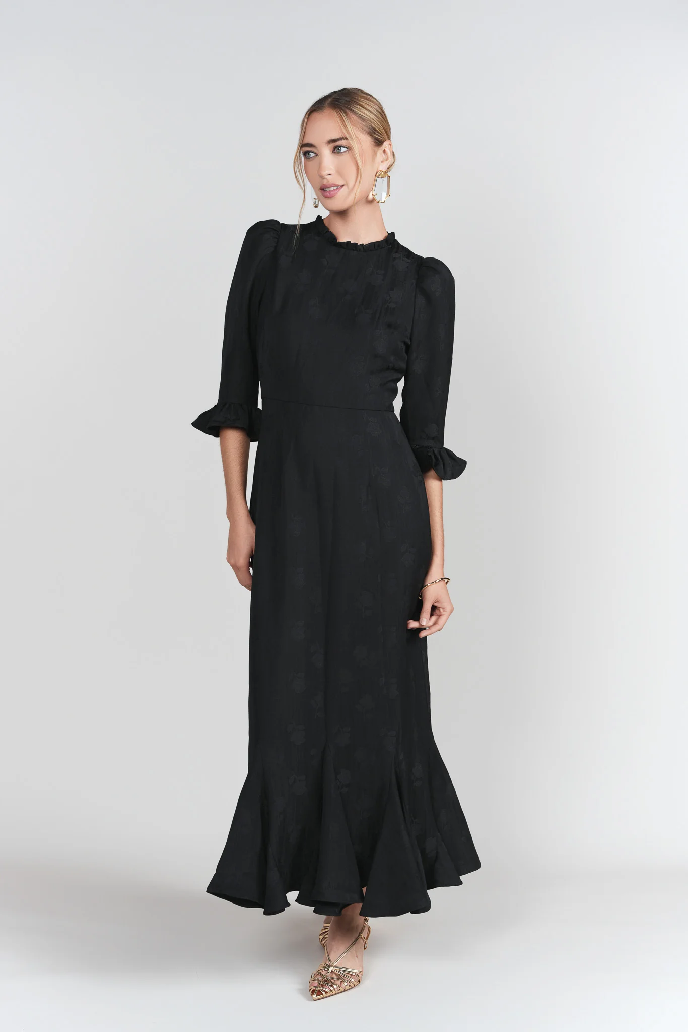 Shiri Dress- Black Jacquard - Image 4