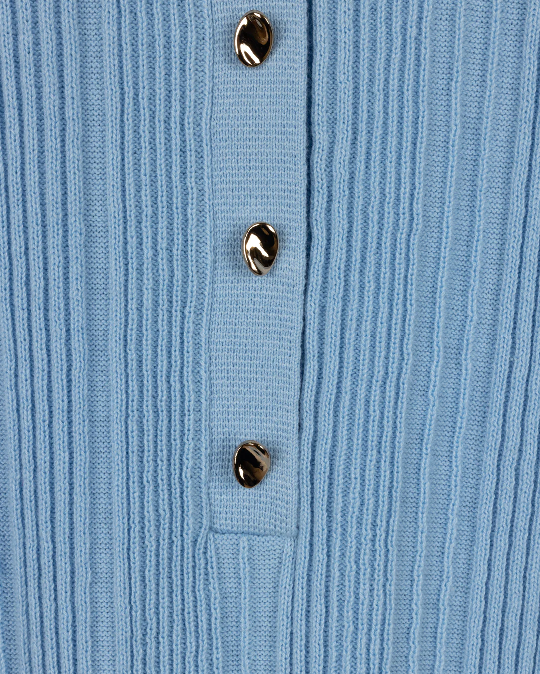 Sky Blue Knit Shirt- Blue - Image 2