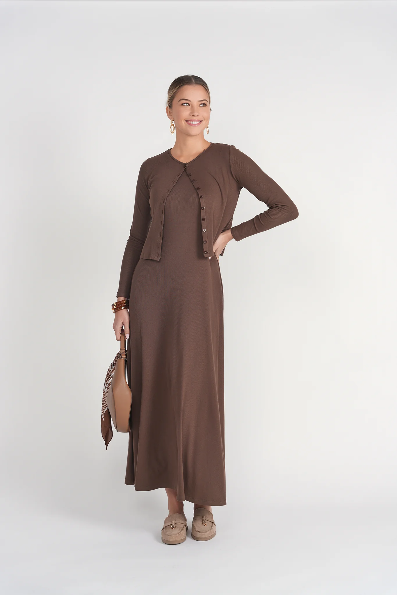 Cardigan Tee- Chocolate - Image 3