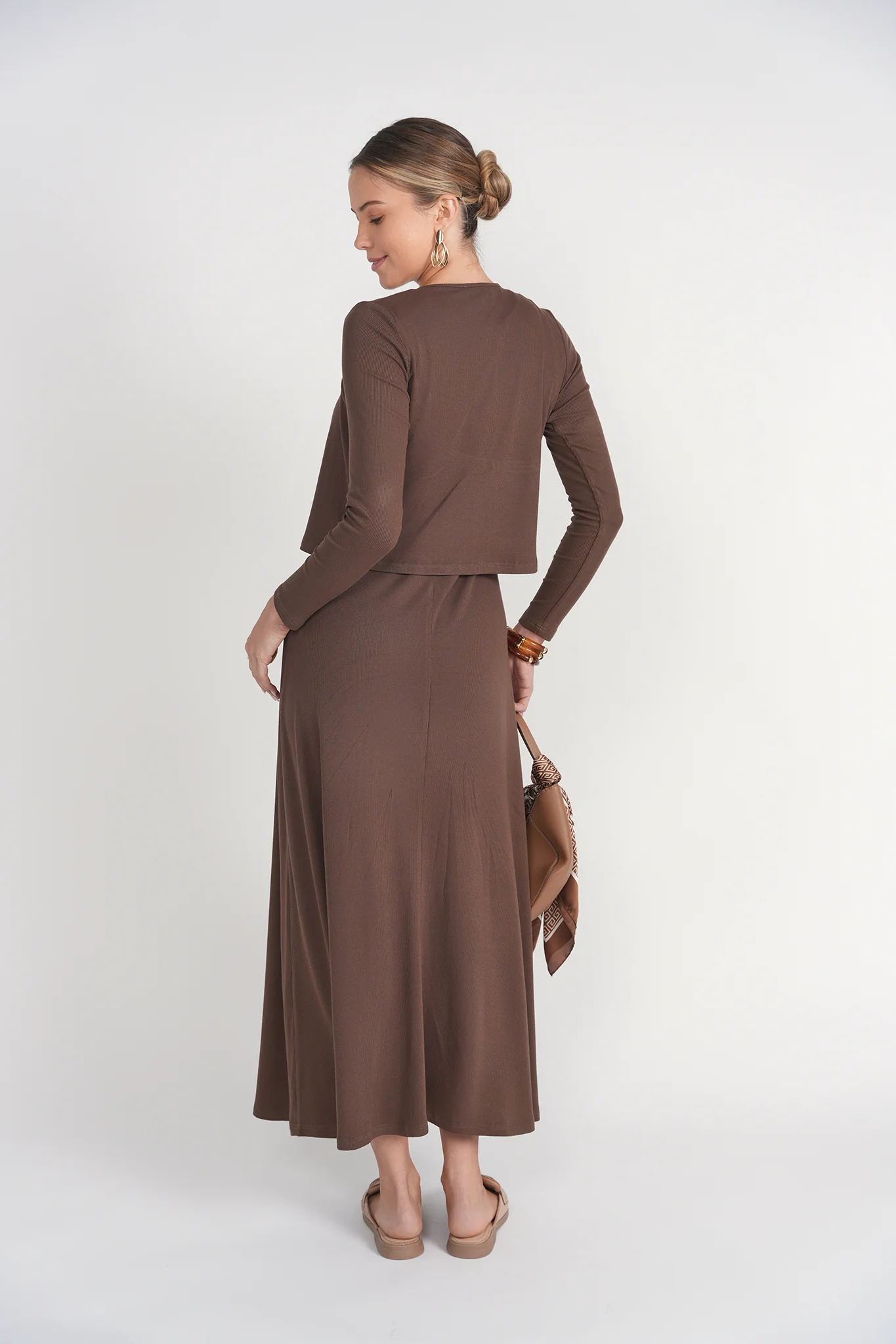 Cardigan Tee- Chocolate - Image 4