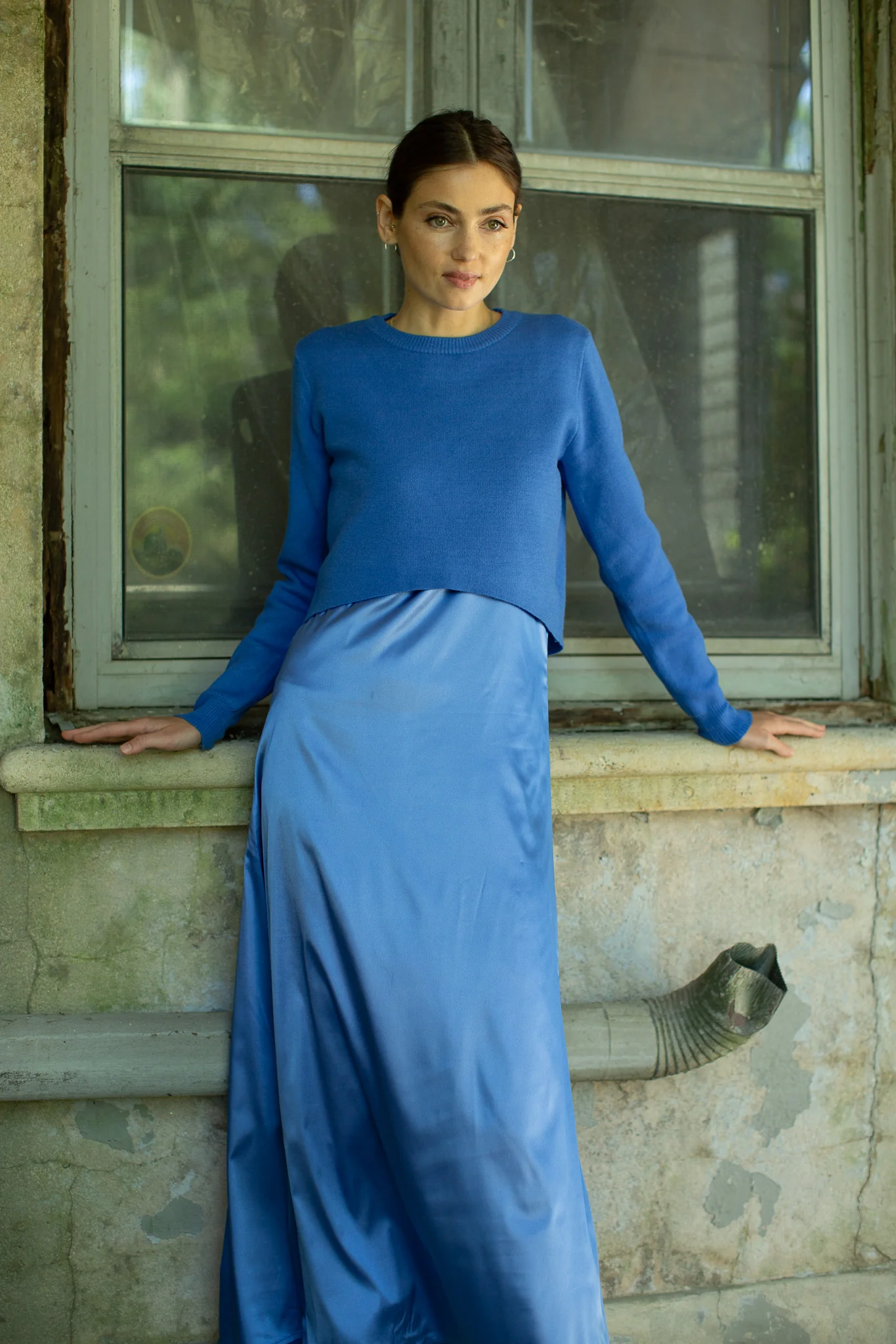 Sarena Slip Dress- Azure - Image 4