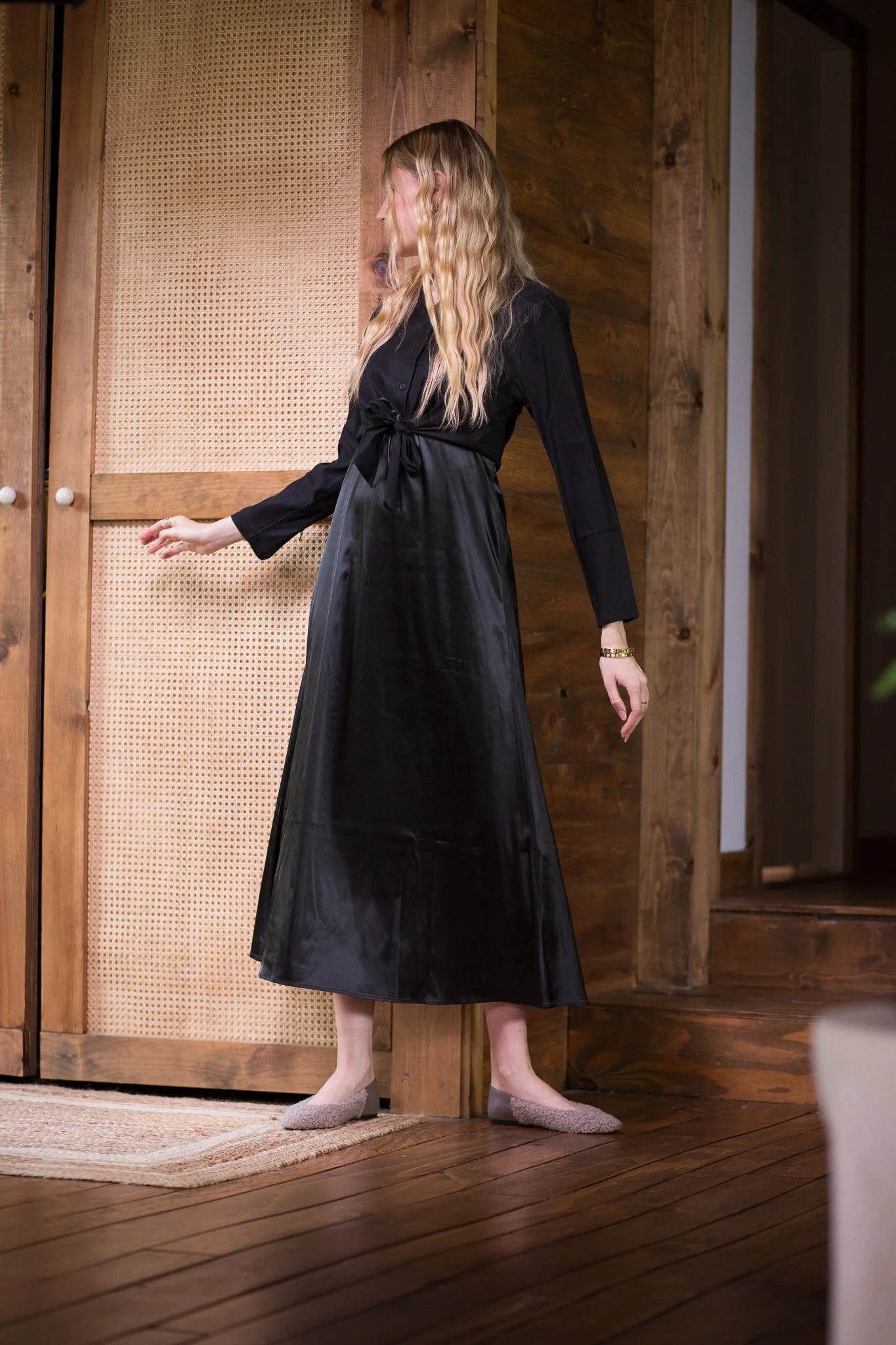 Sarena Slip Dress- Black - Image 2
