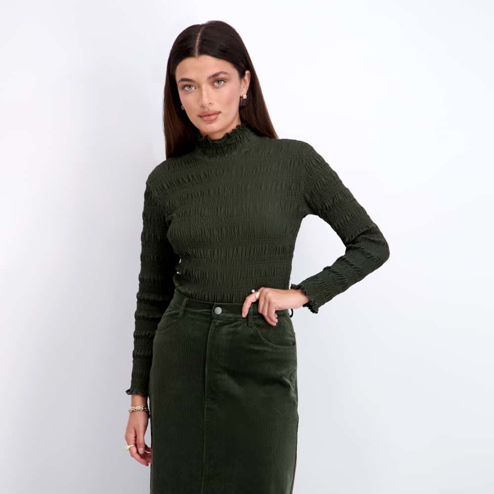 Smocked Top- Green