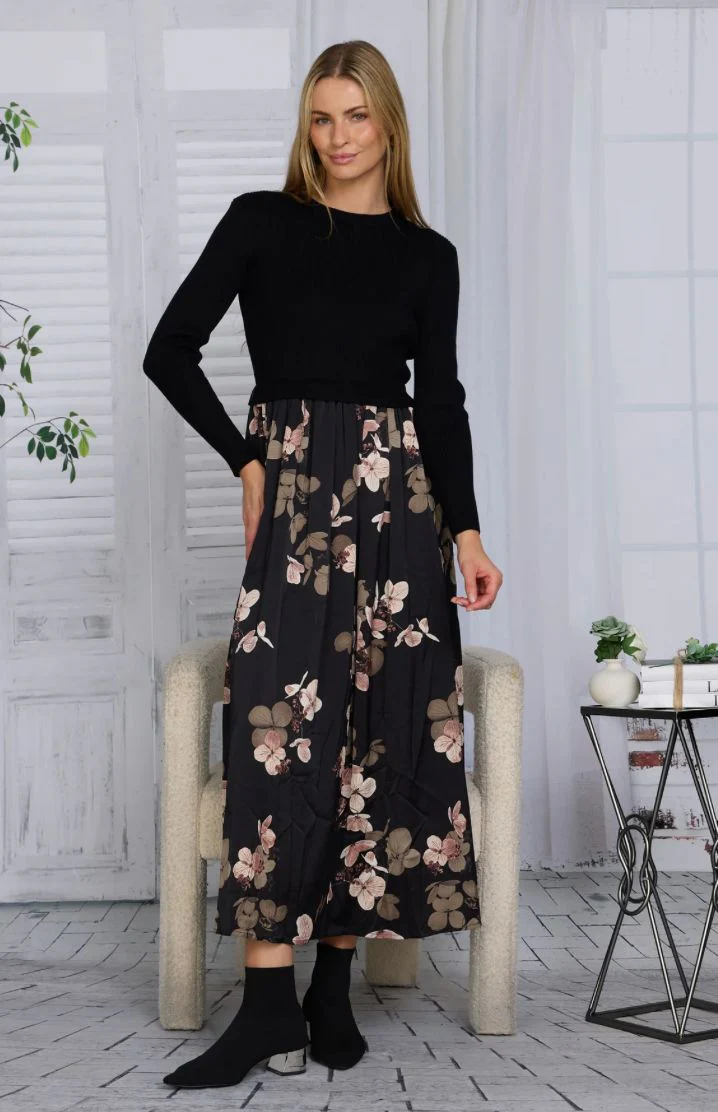 Sophia Dress 2.0- Olive Floral