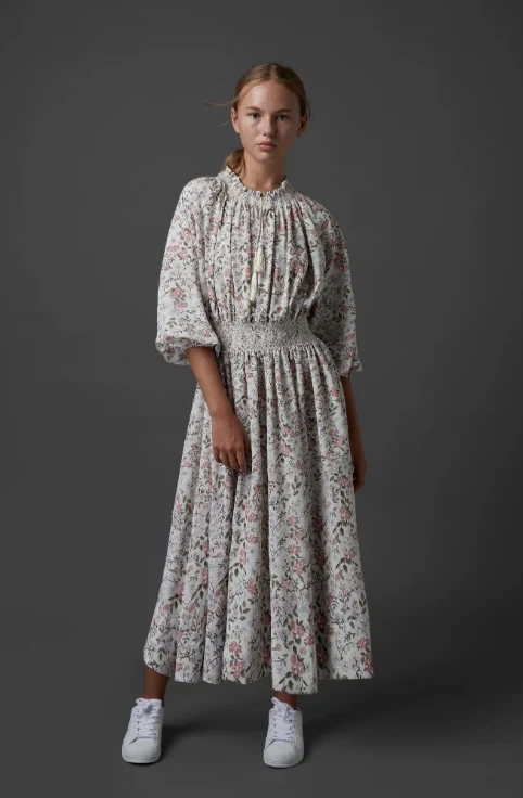 Sophia Dress- Coral Flowers