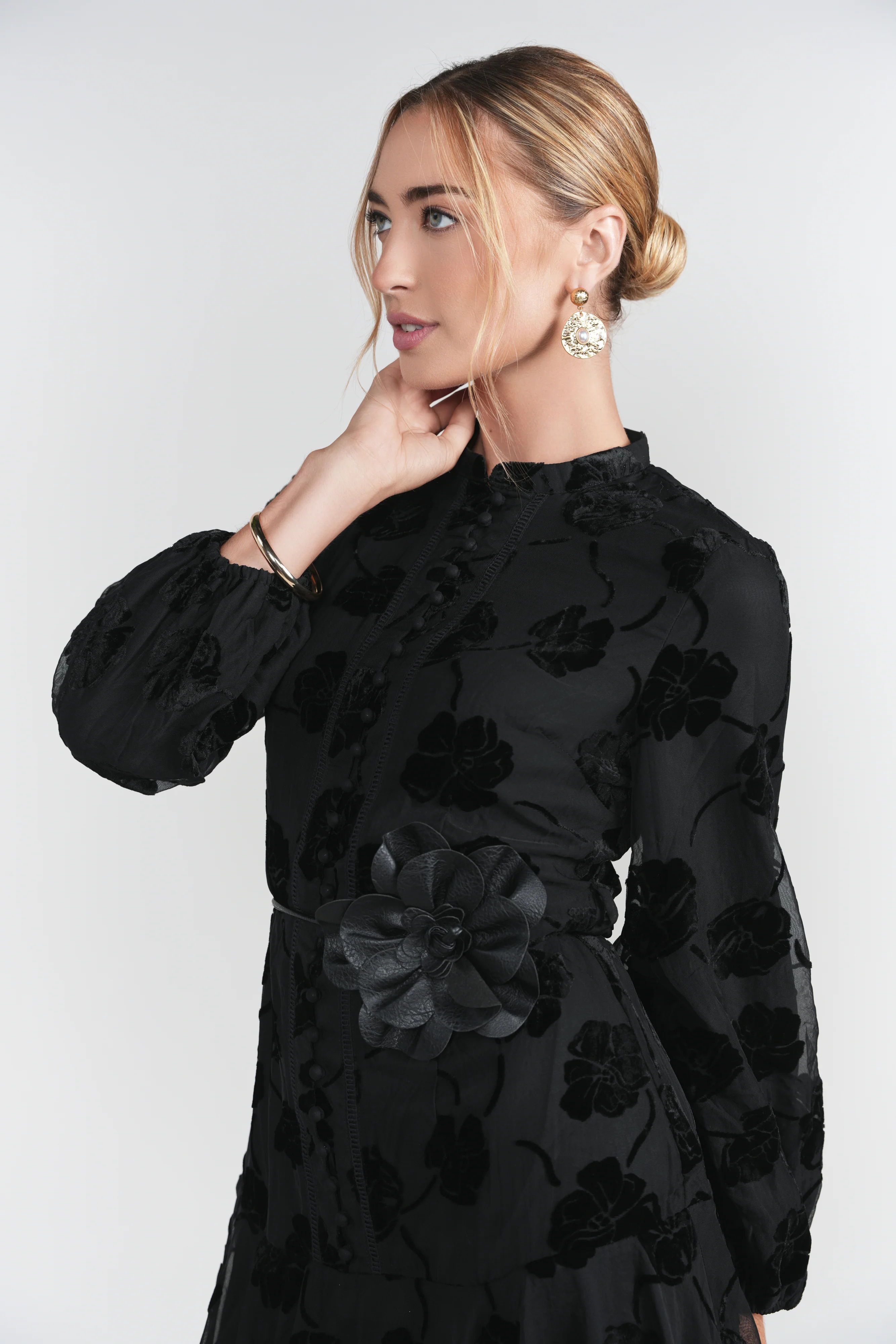 Sophie Dress- Black Burnout Chiffon - Image 4