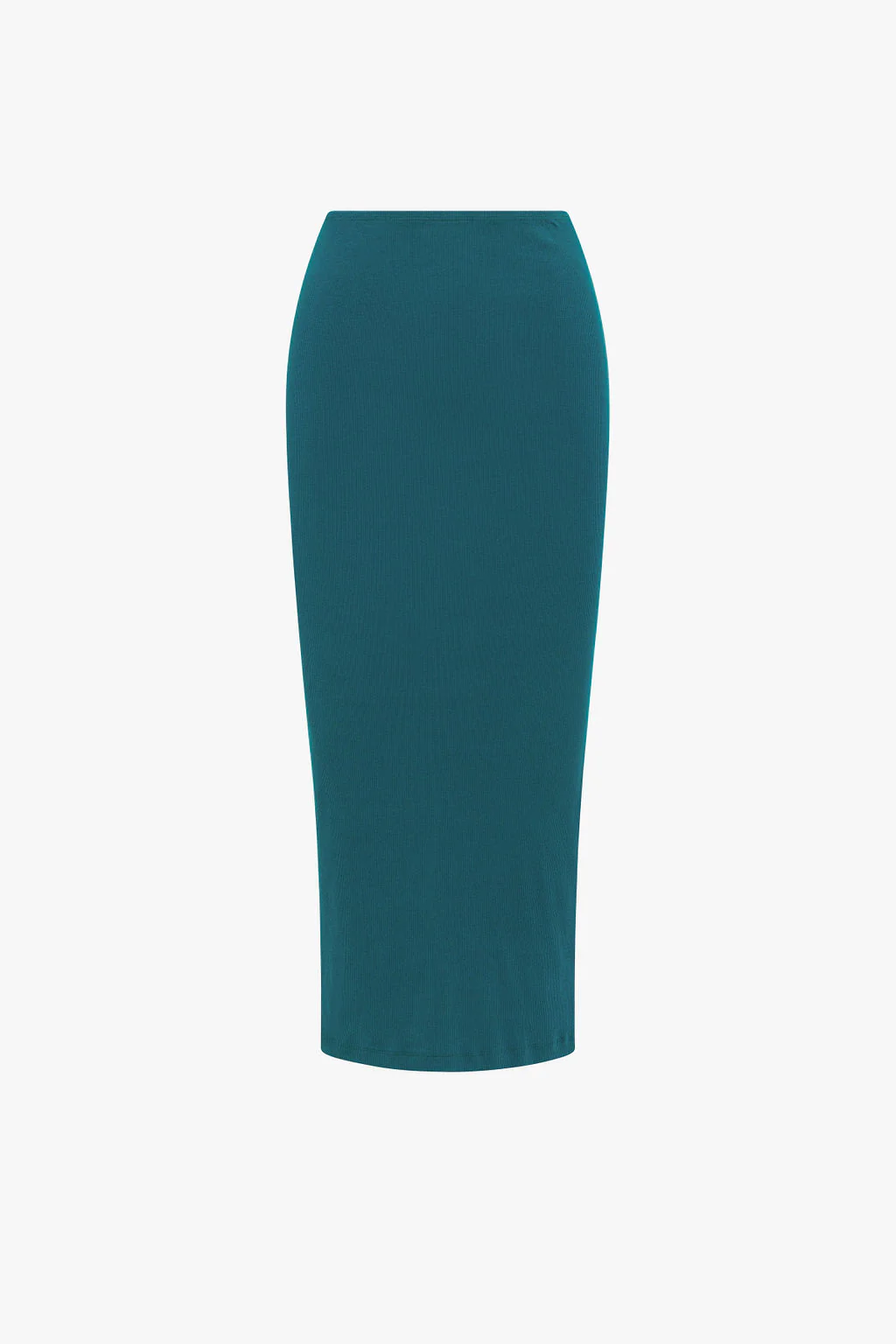 Straight Ribbed Skirt- Teal