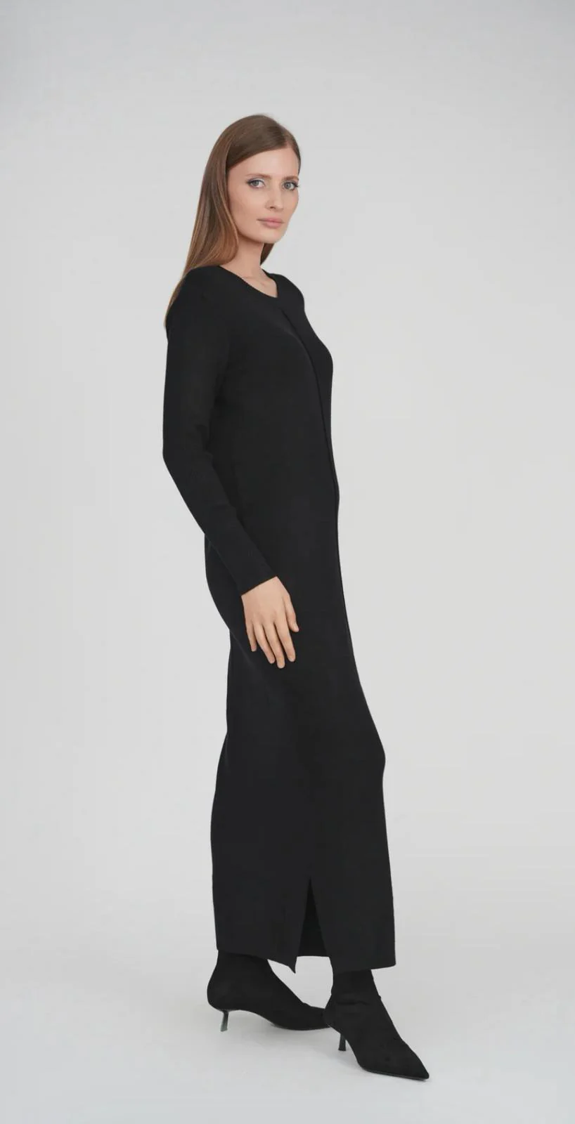 Sweater Maxi Dress- Black - Image 2