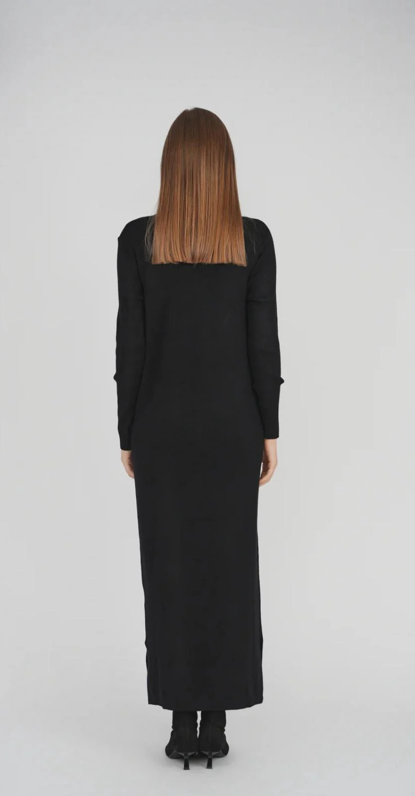Sweater Maxi Dress- Black - Image 3