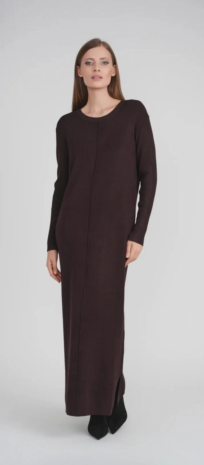 Sweater Maxi Dress- Brown