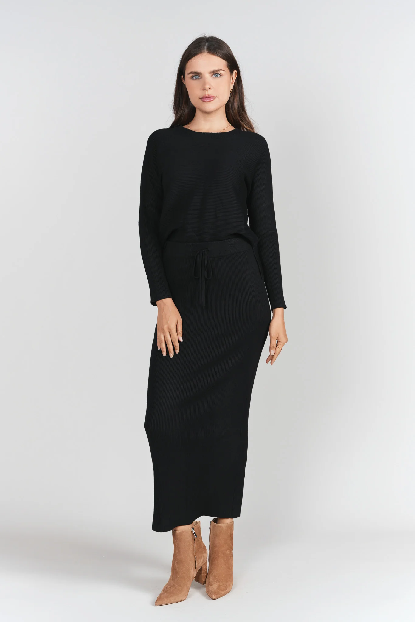 Sweater Rib Top- Black - Image 3