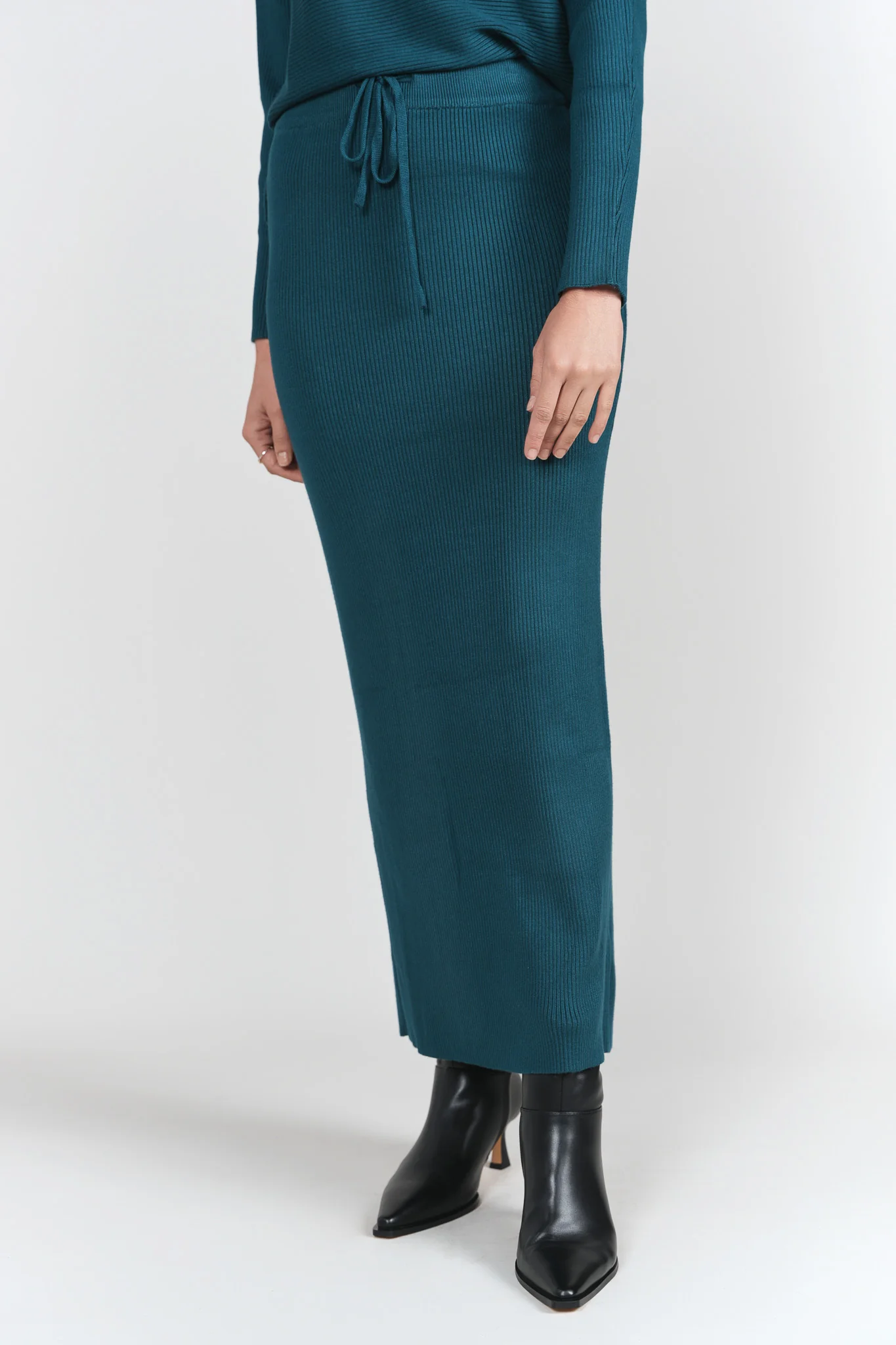 Sweater Rib Skirt- Teal