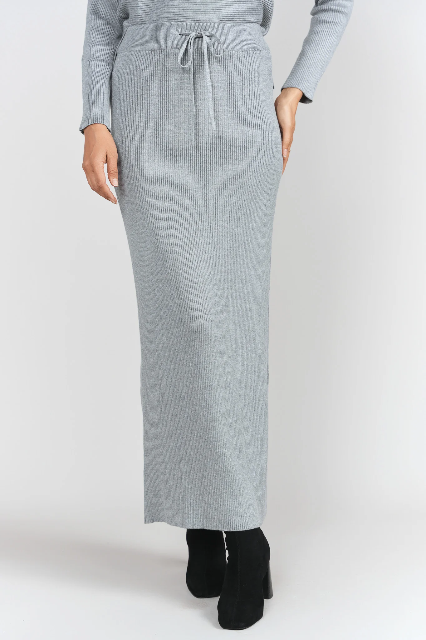 Sweater Rib Skirt- Gray