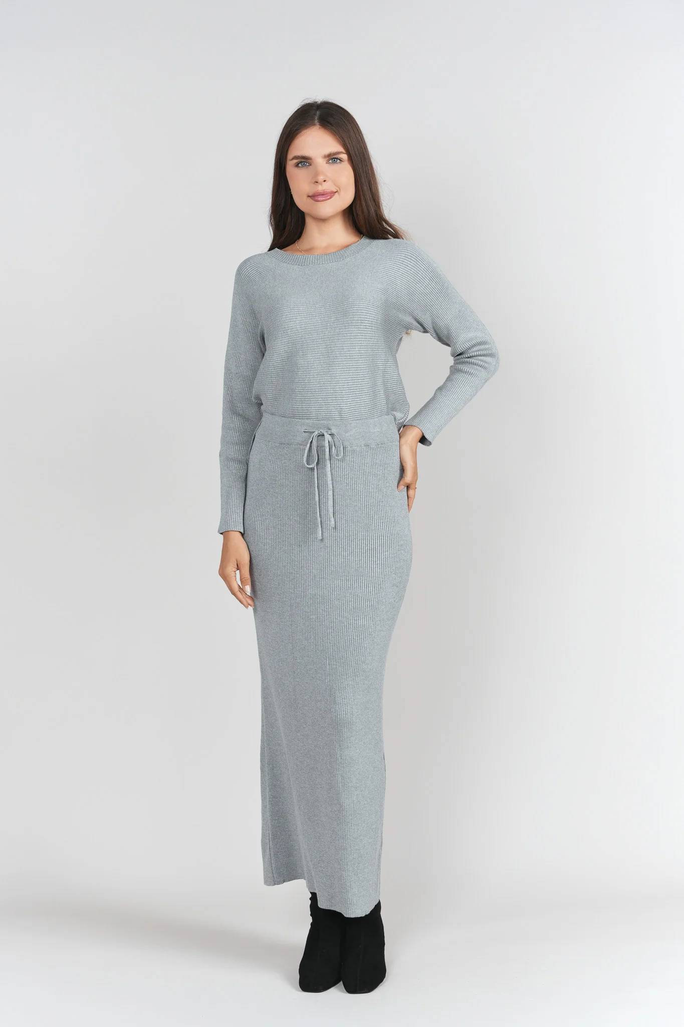 Sweater Rib Top- Gray - Image 3