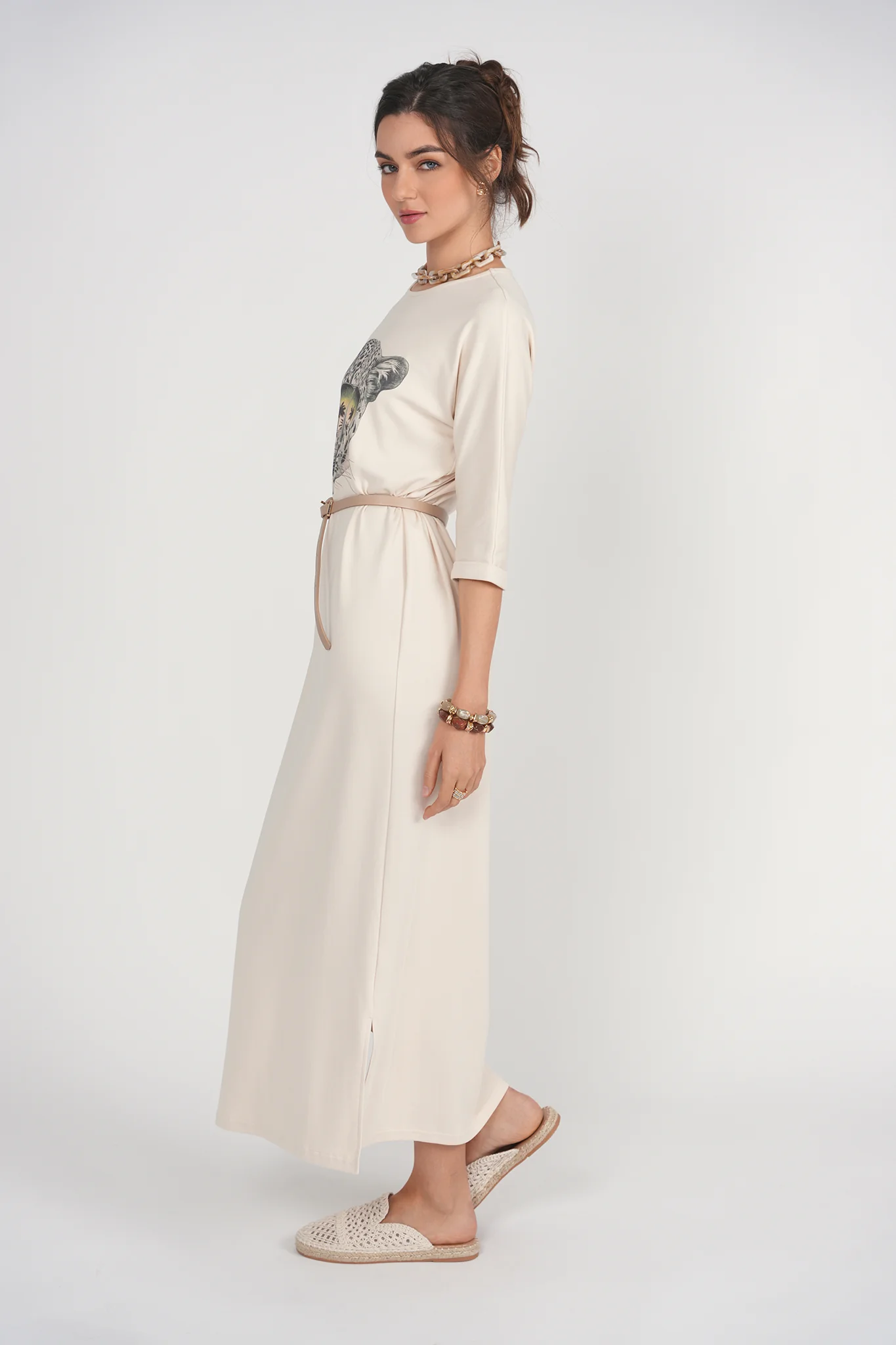 T-shirt Midi Dress- Cheeta - Image 3