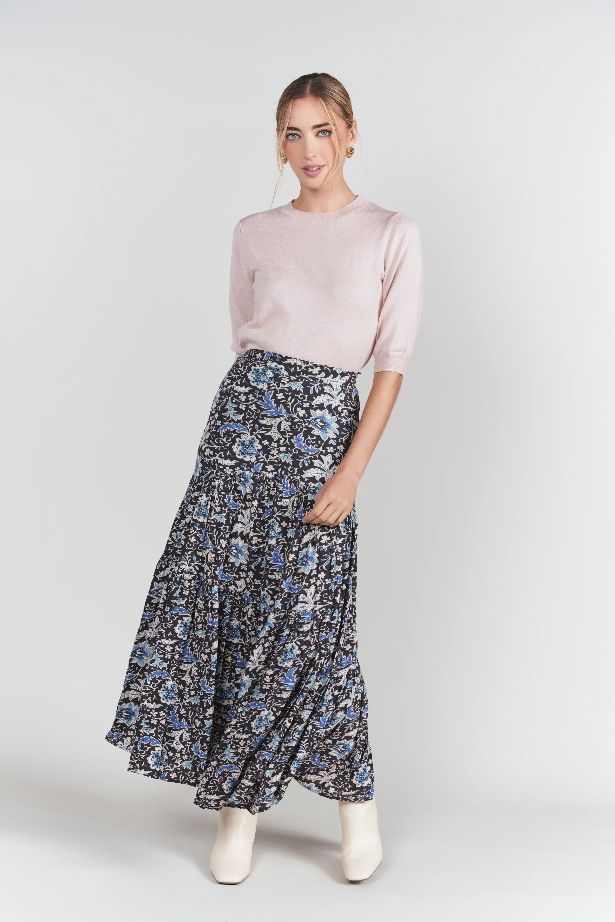 Tiered Maxi Skirt- Turkish Floral - Image 2